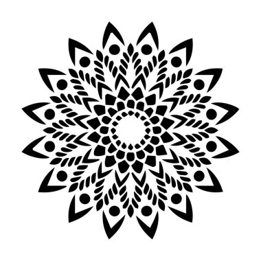 Güzel çiçek sanatı ve mandala vektör tasarımı