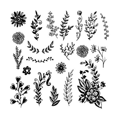 Güzel çiçek sanatı ve mandala vektör tasarımı
