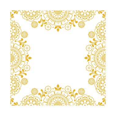 Güzel çiçek sanatı ve mandala vektör tasarımı