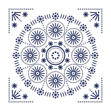 Güzel çiçek sanatı ve mandala vektör tasarımı