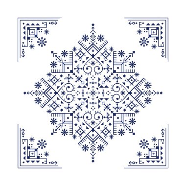 Güzel çiçek sanatı ve mandala vektör tasarımı