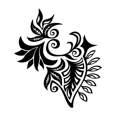 Güzel çiçek sanatı ve mandala vektör tasarımı