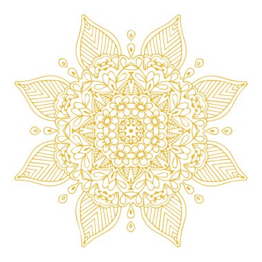 Güzel çiçek sanatı ve mandala vektör tasarımı