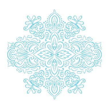 Güzel çiçek sanatı ve mandala vektör tasarımı