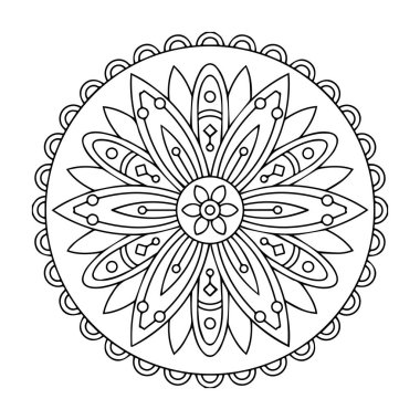 Güzel çiçek sanatı ve mandala vektör tasarımı