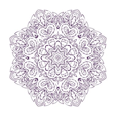 Güzel çiçek sanatı ve mandala vektör tasarımı