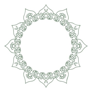 Güzel çiçek sanatı ve mandala vektör tasarımı