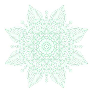 Güzel çiçek sanatı ve mandala vektör tasarımı