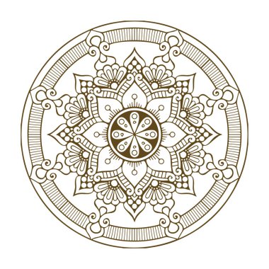 Güzel çiçek sanatı ve mandala vektör tasarımı