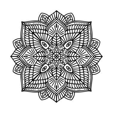 Güzel çiçek sanatı ve mandala vektör tasarımı