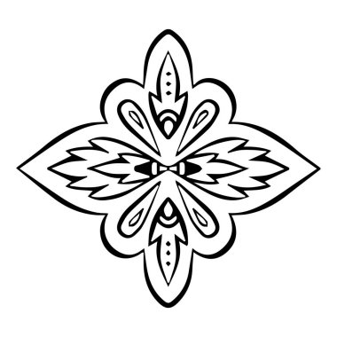 Güzel çiçek sanatı ve mandala vektör tasarımı