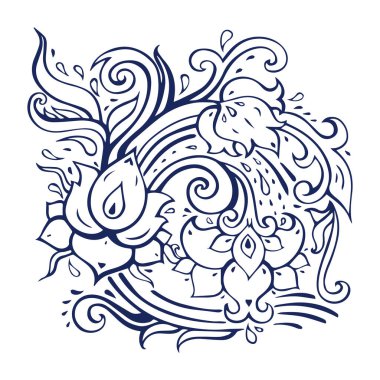 Güzel çiçek sanatı ve mandala vektör tasarımı