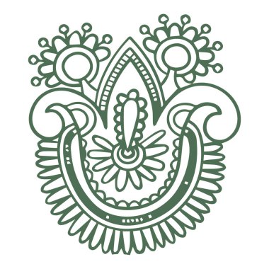 Güzel çiçek sanatı ve mandala vektör tasarımı