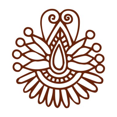 Güzel çiçek sanatı ve mandala vektör tasarımı