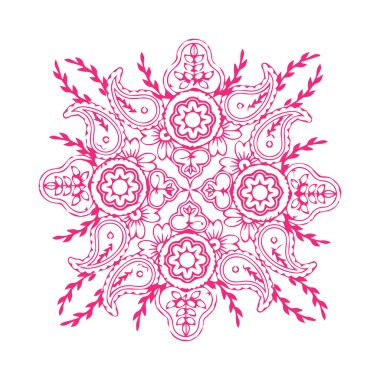 Güzel çiçek sanatı ve mandala vektör tasarımı