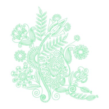 Güzel çiçek sanatı ve mandala vektör tasarımı