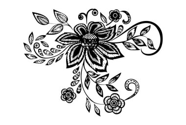 Güzel çiçek sanatı ve mandala vektör tasarımı