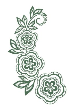 Güzel çiçek sanatı ve mandala vektör tasarımı