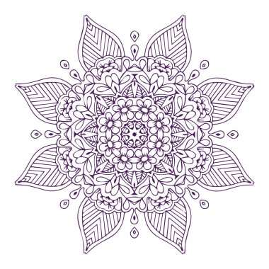 Güzel çiçek sanatı ve mandala vektör tasarımı