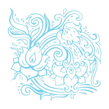 Güzel çiçek sanatı ve mandala vektör tasarımı