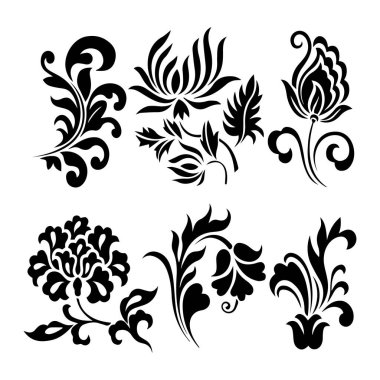 Güzel çiçek sanatı ve mandala vektör tasarımı