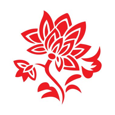 Güzel çiçek sanatı ve mandala vektör tasarımı