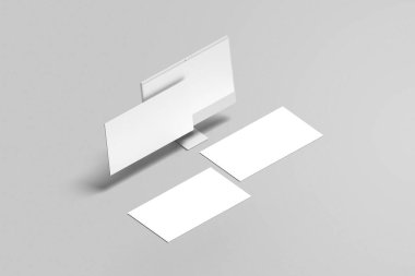 Tasarımınızı istemcilere göstermek için Minimalist Isometric Masaüstü Modeli