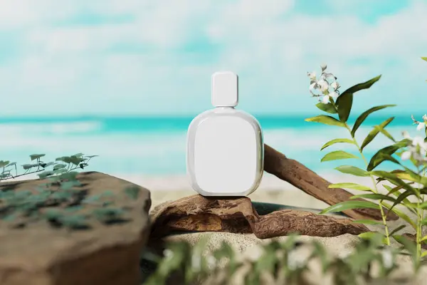 Perfume Bottle Mockup Showcasing Your Design Clients — Stock Photo, Image