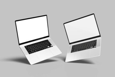 Dizaynınızı istemcilere göstermek için yüzen Laptop Mockup