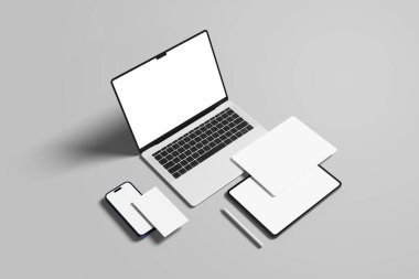 Müşterilere tasarımınızı göstermek için Çoklu Aygıtlar UI Web Sitesi Mockup 'ı