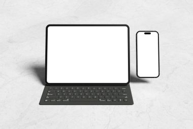 Tasarımınızı müşterilere göstermek için Öndeki Akıllı Telefon ve Tablet Mockup