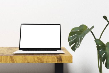 Kullanıcı arayüzü tasarımınızı istemcilere göstermek için Minimalist Kurulum Laptop Mockup