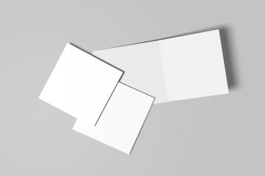 Tasarımınızı müşterilere göstermek için Minimalist Kare Çift Katlı Broşür Model