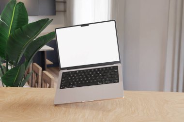 Dizaynınızı istemcilere göstermek için yüzen Laptop Mockup