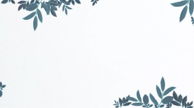 Soyut Canlandırılmış 3D Yapraklar Rüzgarda Hareket Ediyor