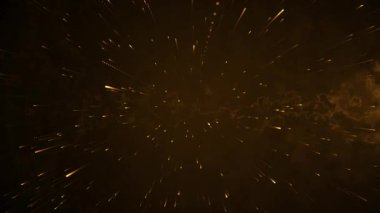 Soyut renkli parçacıklar ve bokeh arkaplan