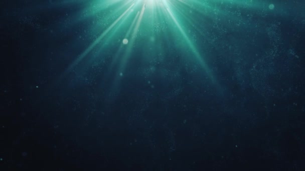 Polvo Abstracto Partículas Brillantes Azules Ardientes Sobre Fondo Fantasía Submarina — Vídeos de Stock