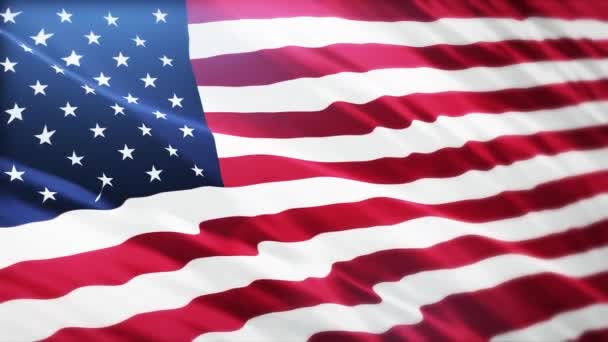 Bandera Americana Ondeando Fondo — Vídeo de stock