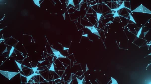 Abstracte Veelhoekige Ruimte Met Stippen Lijnen Digitale Verbindingstechnologie Wetenschappelijke Illustratie — Stockvideo