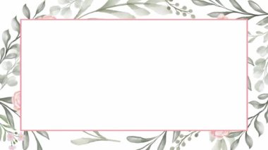 Çiçek köşeli çerçeve düğün ve sevgililer günü kompozisyonu