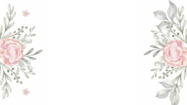 Çiçek köşeli çerçeve düğün ve sevgililer günü kompozisyonu