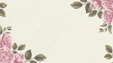 Çiçek köşeli çerçeve düğün ve sevgililer günü kompozisyonu