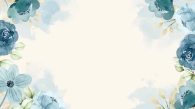 Çiçek köşeli çerçeve düğün ve sevgililer günü kompozisyonu