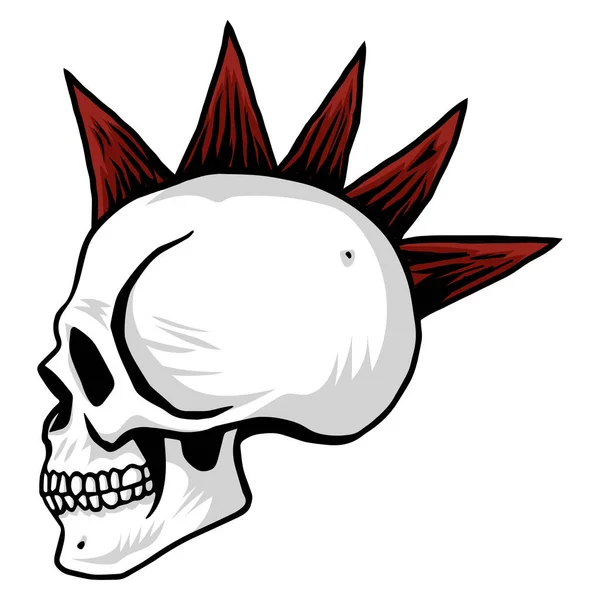 Crâne Punk Head Illustration Art Vectoriel — Image vectorielle