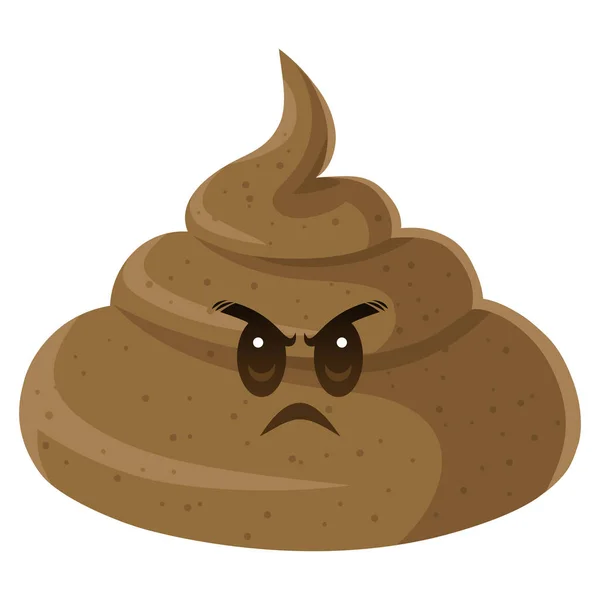 Poop Cartoon Angry Character Design Векторное Искусство — стоковый вектор