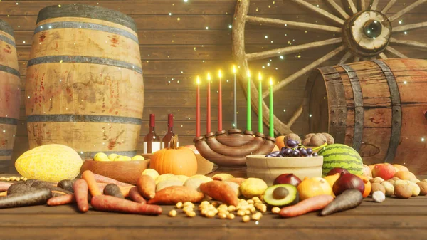 Festivalde ve Noel sahnesinde reklam ve duvar kağıdı için 3 boyutlu illüstrasyon arka planı. Dekoratif konseptte 3B canlandırma.