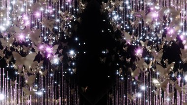 Sanat deco ve moda partisi sahnesinde reklamcılık ve duvar kağıdı için 3 boyutlu illüstrasyon arka planı. Dekoratif konseptte 3B canlandırma.