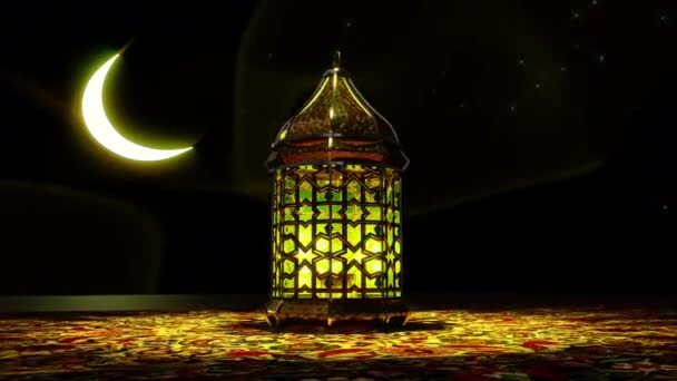 Lamp Ramadan Kareem Ist Filmmaterial Für Festivalfilme Und Religiöses Kino — Stockvideo