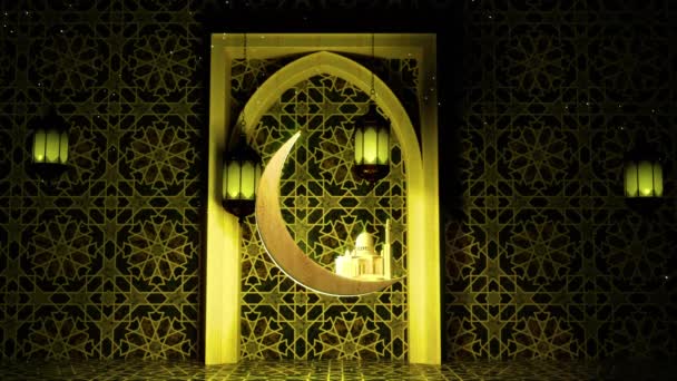 Eid Mubarak Motion Footage Festival Films Cinematic Religion Also Good — Stock Video