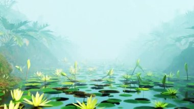 Water Lotus On Lake, sezonluk filmler ve doğa sahnesindeki sinematikler için bir hareketli görüntüdür. Sahne, başlık ve logolar için de iyi bir geçmiş.